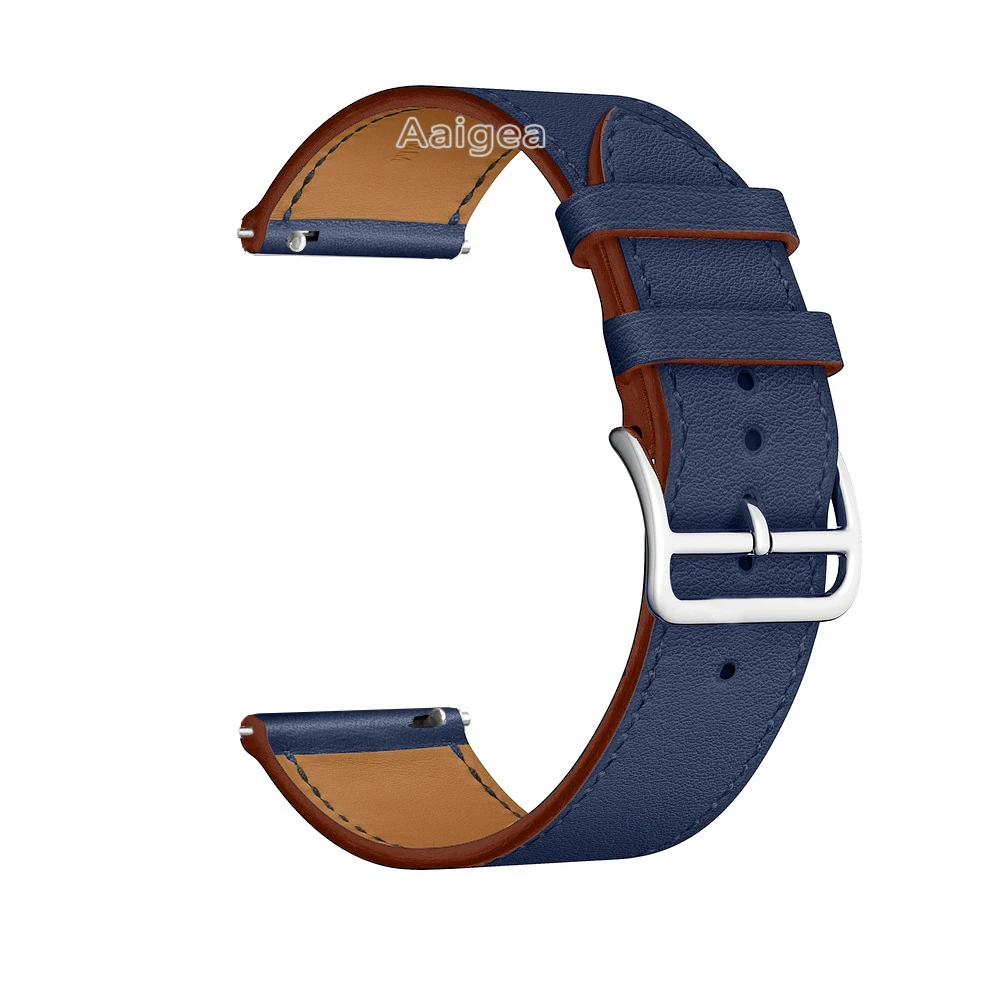 Новейший модный ремешок из натуральной кожи для samsung galaxy Watch 42 мм 46 мм сменный ремешок для galaxy watch - Цвет ремешка: Navy blue