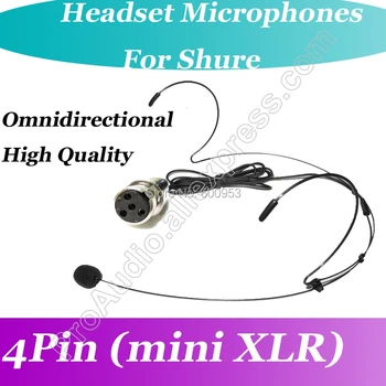 

MICWL Black Omni-Directivity Dual Hook Headset Microphone for Shure Wireless Headworn Bodypack System