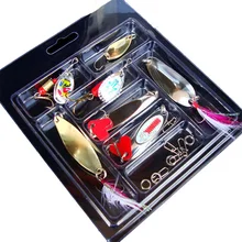 Fishing Lures Spoon Bait Set Steel Lure Equipment Sequins Fishing Lures with Field Treble Hooks Fishing Deal with laborious Bait #2M07