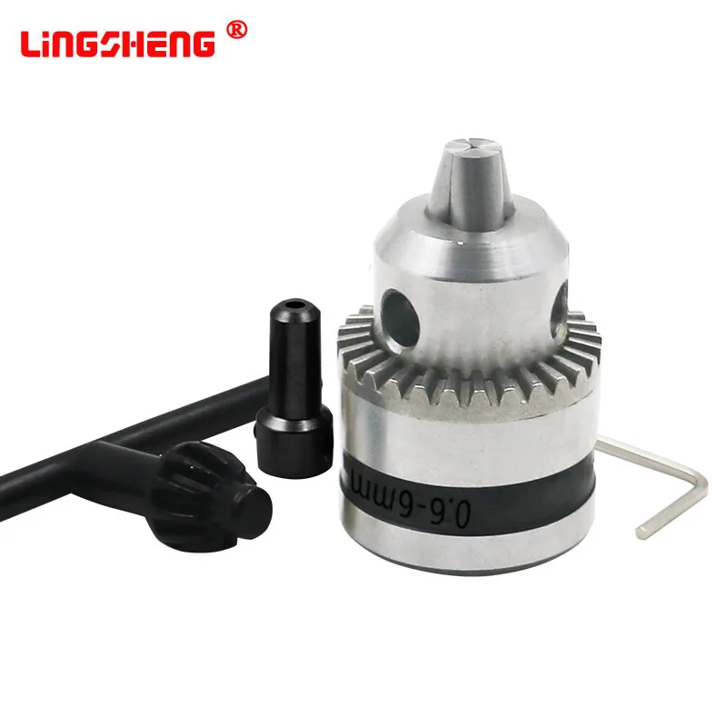  Mini Electric Drill Chuck 0.6-6mm Mount B10 Taper with 4/5/6/8/9.5/10/11/12/14mm Connector Rod Moto