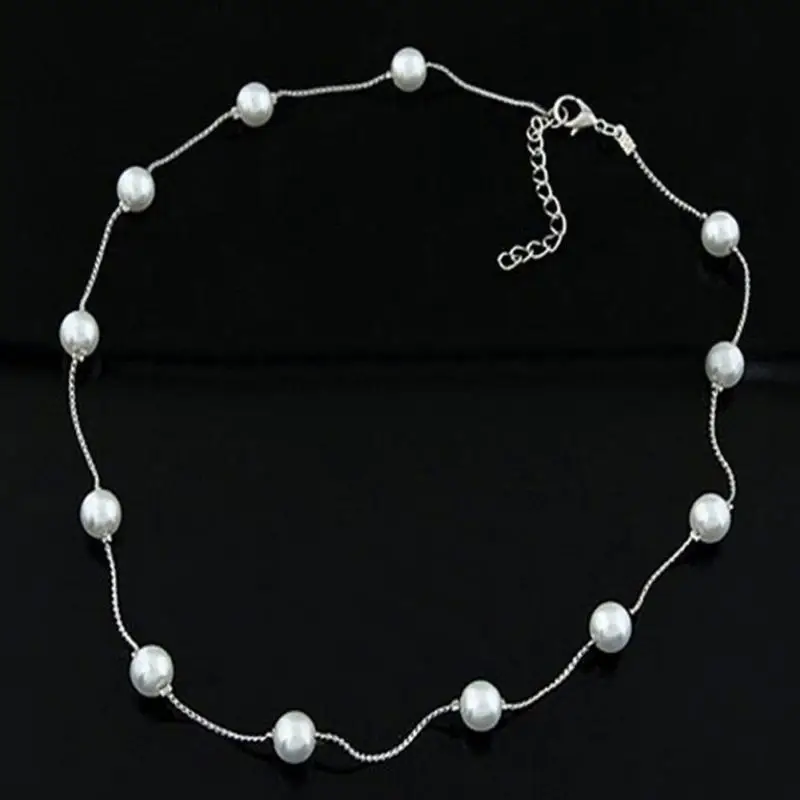 

Hot Sale Charm Chokers Necklaces & Pendant Rose Golden Fashion Simulated Pearl Beads Jewelry Necklace For Women