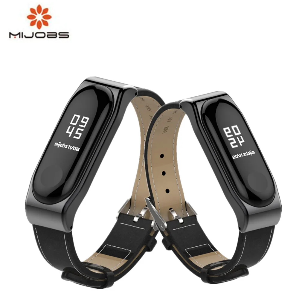 

Mijobs Mi Band 3 Leather Strap For Xiaomi Mi Band 3 Straps Bracelet For Mi Band 3 Smart Watch Miband 3 Wrist Band Belt