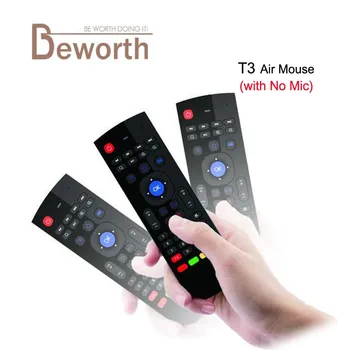 

T3 Remotes 2.4G Fly Air Mouse with Voice Mic T3-M Mini Keyboard Qwerty Wireless Remote Control IR Learning for Android TV Box