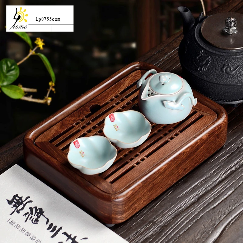 Free Shipping Kung Fu Tea tea sea trumpet filled with water tray mahogany tea table wenge