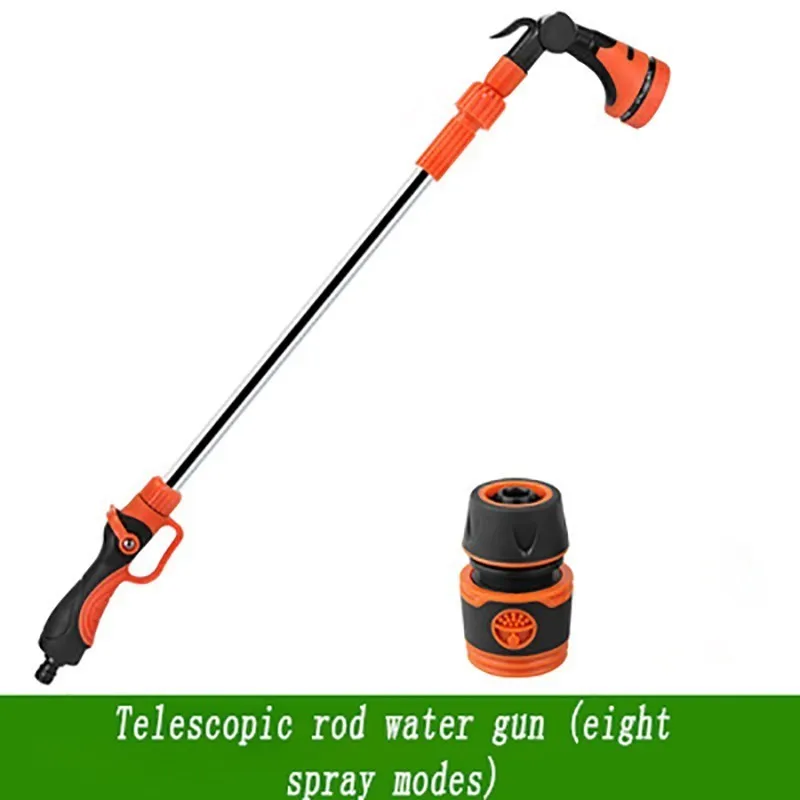 Telescopic Long Pole Washer Water Gun Spray Durable Powerful High Pressure Power Water Gun Car Wash Jet Watering Kit - Цвет: Single water gun