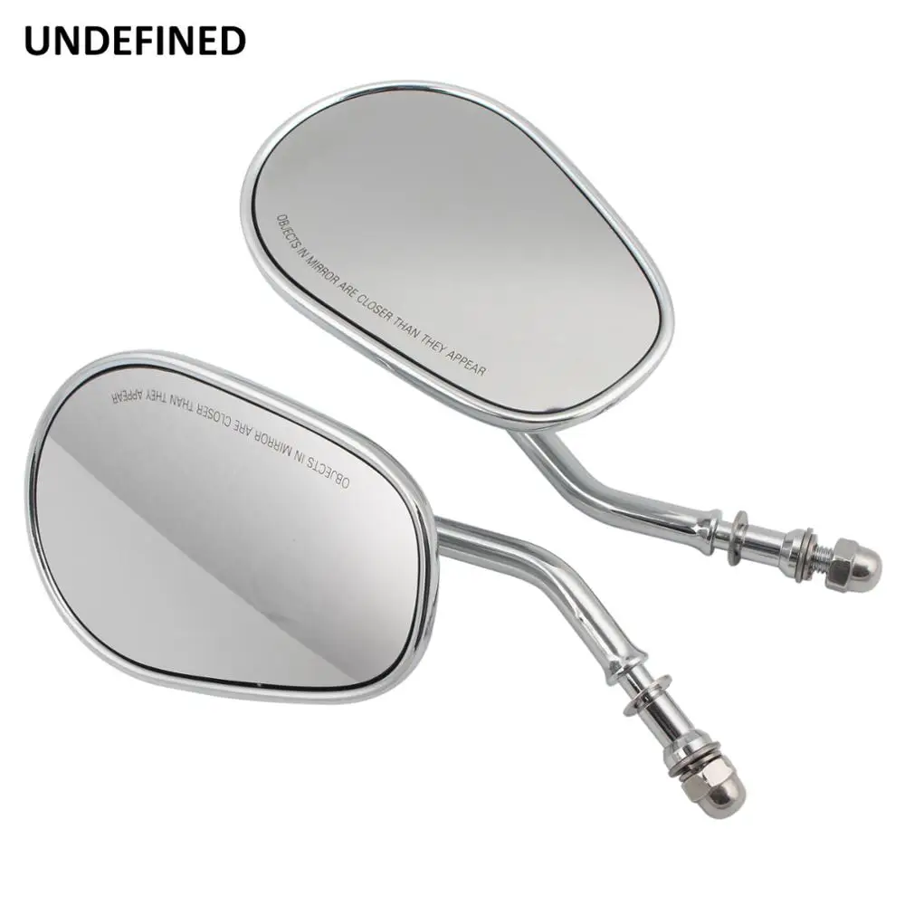  Chrome Adjustable Motorcycle Rearview Mirror Tapered Short Stem Mirrors For Harley Touring Road Kin