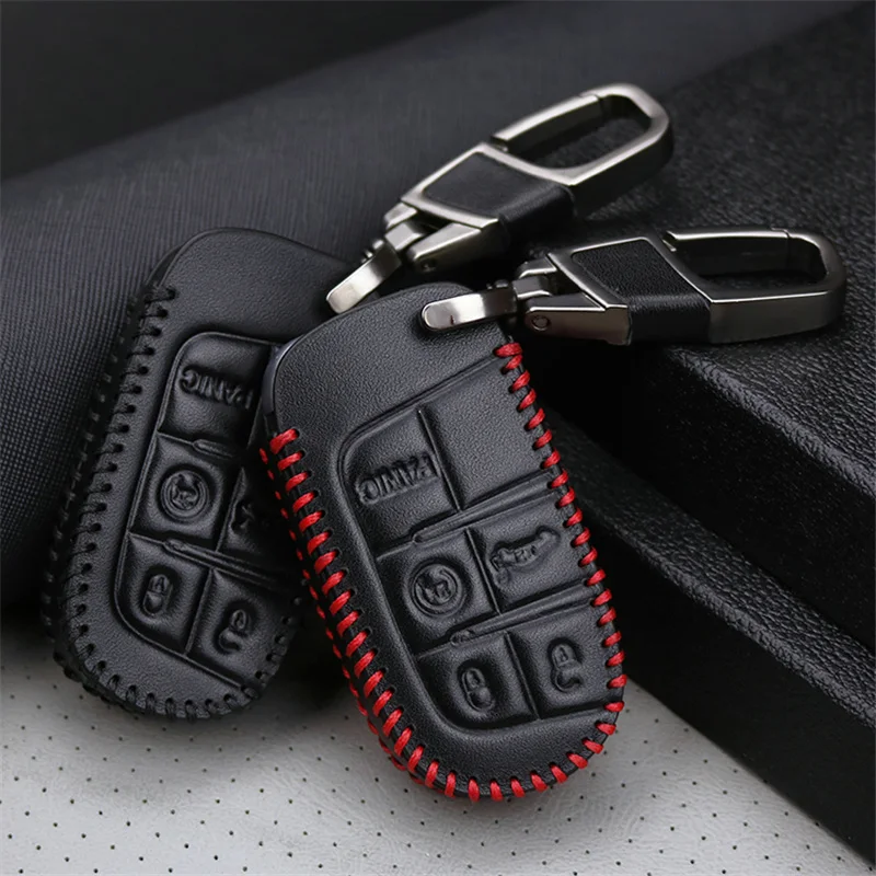 Чехол для ключей из натуральной кожи Jeep Grand Cherokee и Renegade Patriot Compass Liberty Wrangler чехол