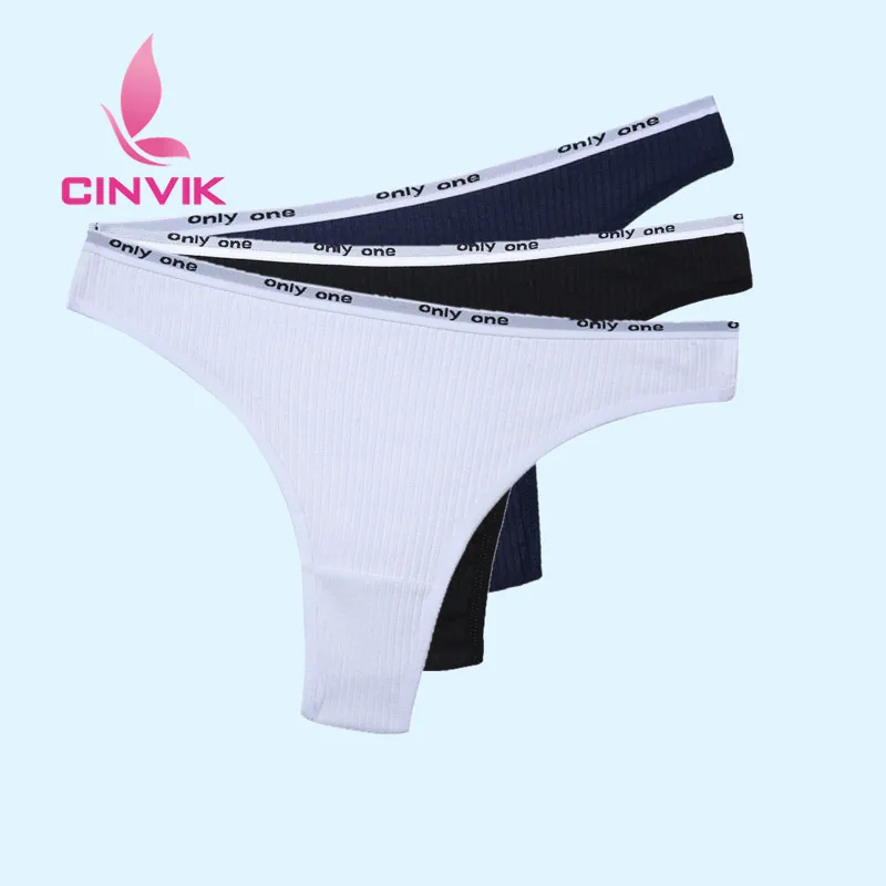 3Pcs/Lot Women's Cotton G-String Thong Panties String Underwear Women Briefs Sexy Lingerie Pants Intimate Ladies Letter Low-Rise