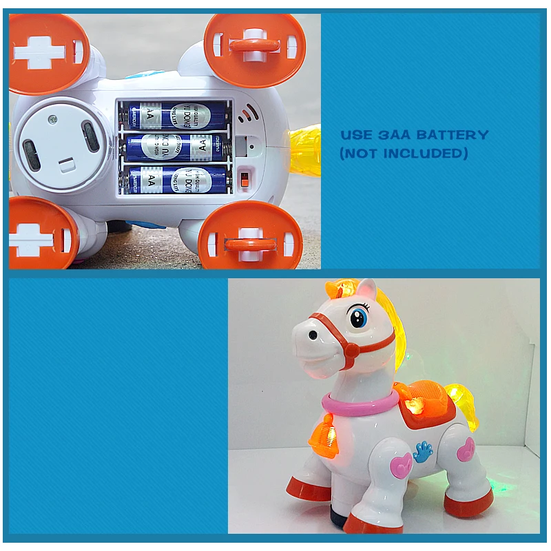 Мультфильм лошадь Электрический игрушка Интерактивная Электрический Pet swith музыка и свет обучающие игрушки для детей подарки на Рождество