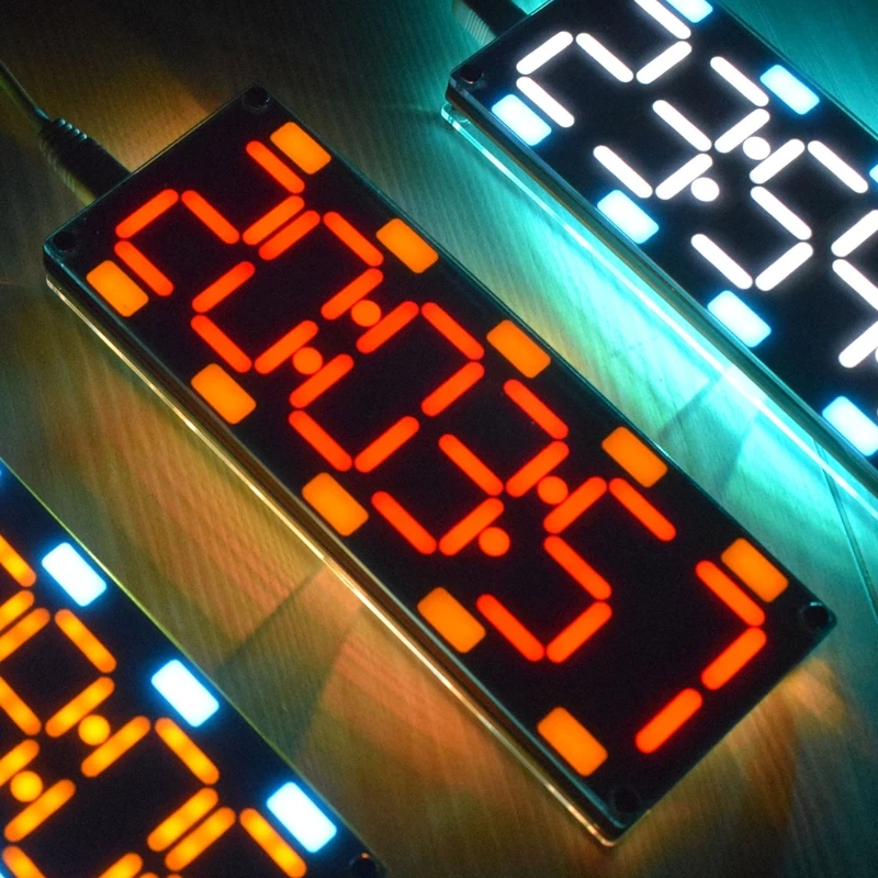 

DIY Large Screen 6 Digit Two-Color LED Clock Kit Touch Control w Temp/Date/Week