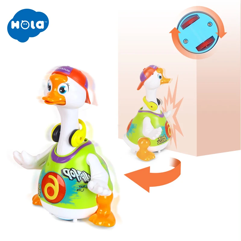 Free Shipping Huile Toys 3 Color 828 Swing Goose electric universal/funny music baby toy