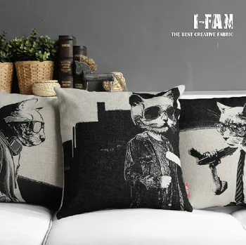 

lovely fashion BOSS creative Cat personality cartoon cushion pillowcase office nap Home Decor sofa cushions 3PCS/LOT