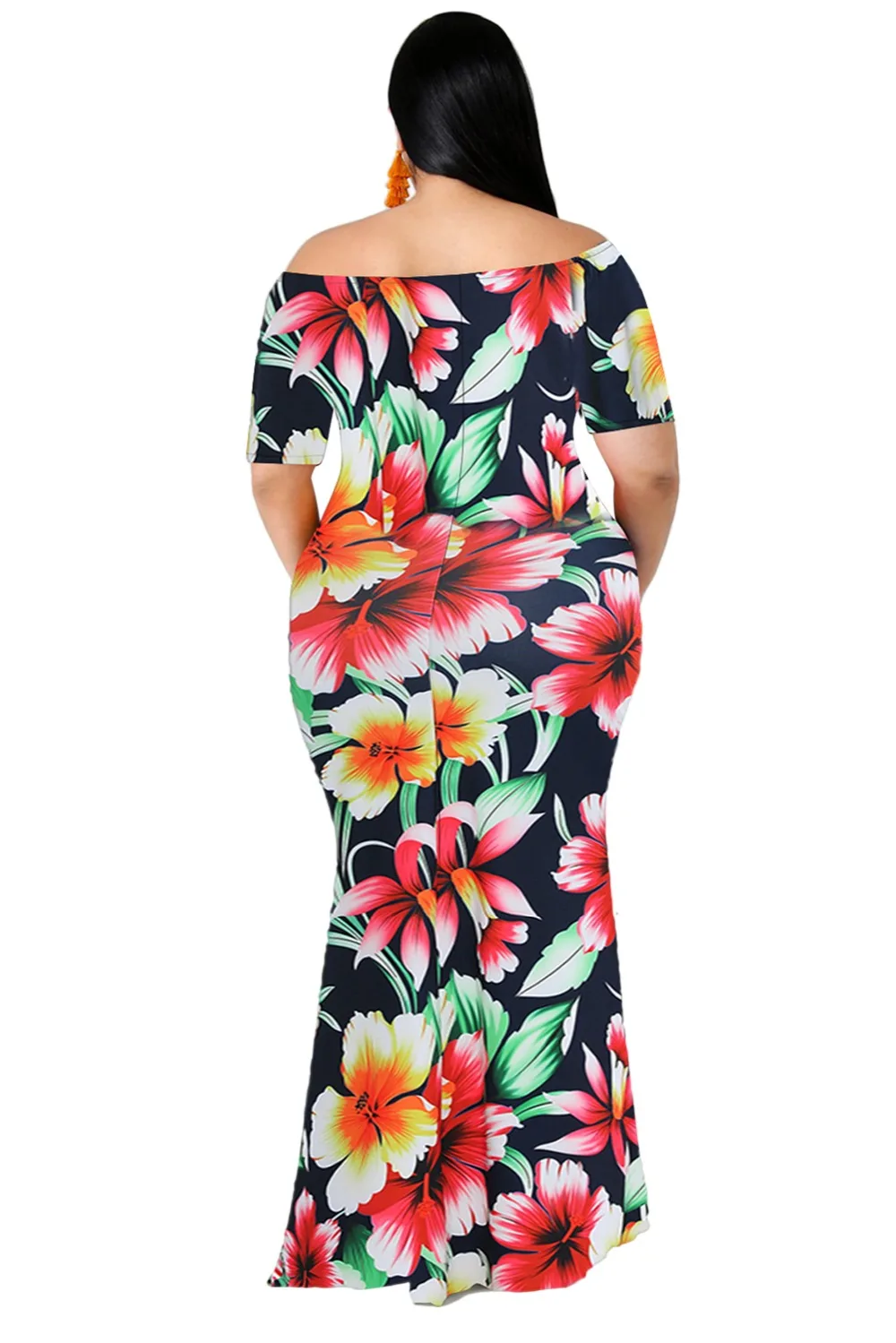 Blue-California-Poppy-Mermaid-Plus-Size-Dress-LC610608-5-2