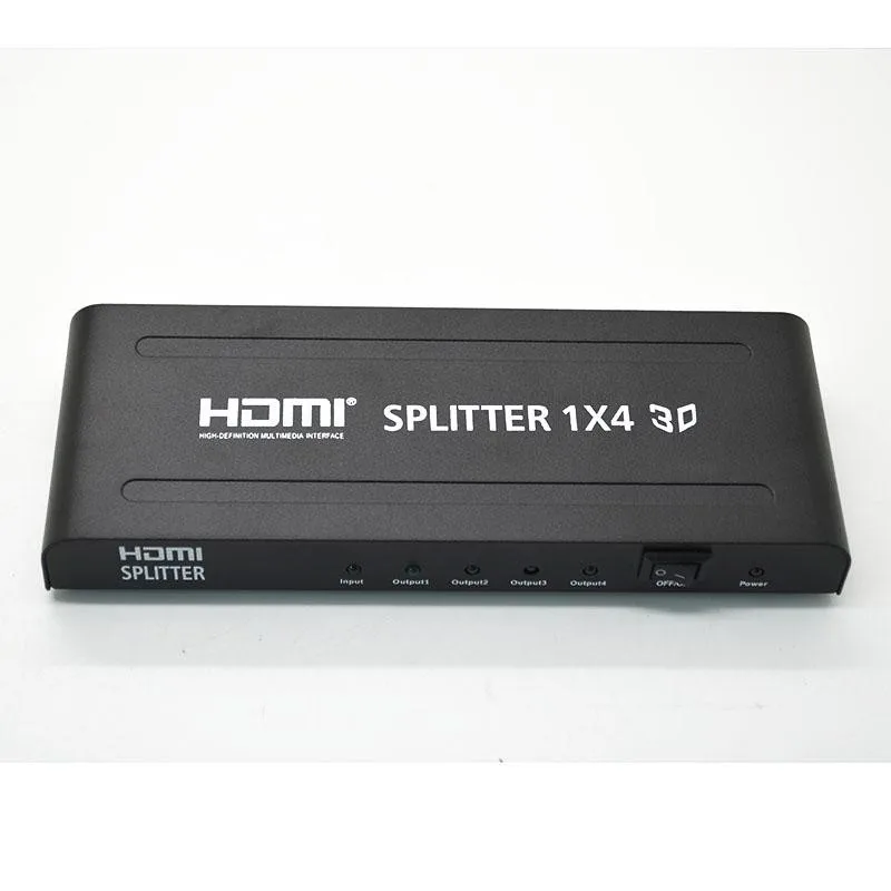 Full HD1080p HDMI splitter 1X4 Home Video split with power adapter Support 3D/4K*2K deep color 48bit Blue-Ray in Safe package_0