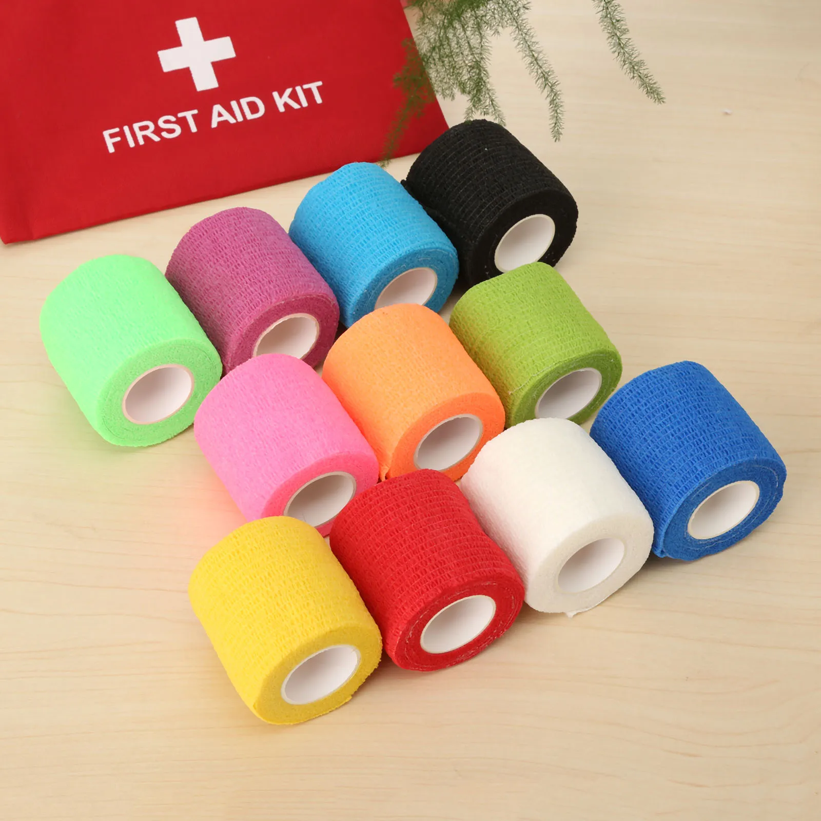 11 Colors 1 Piece 5cm*4.5m Medical Non-woven Self-adhesive Bandage Medical Elastic Tape First Aid Wrap Bandage Elastic Bandage