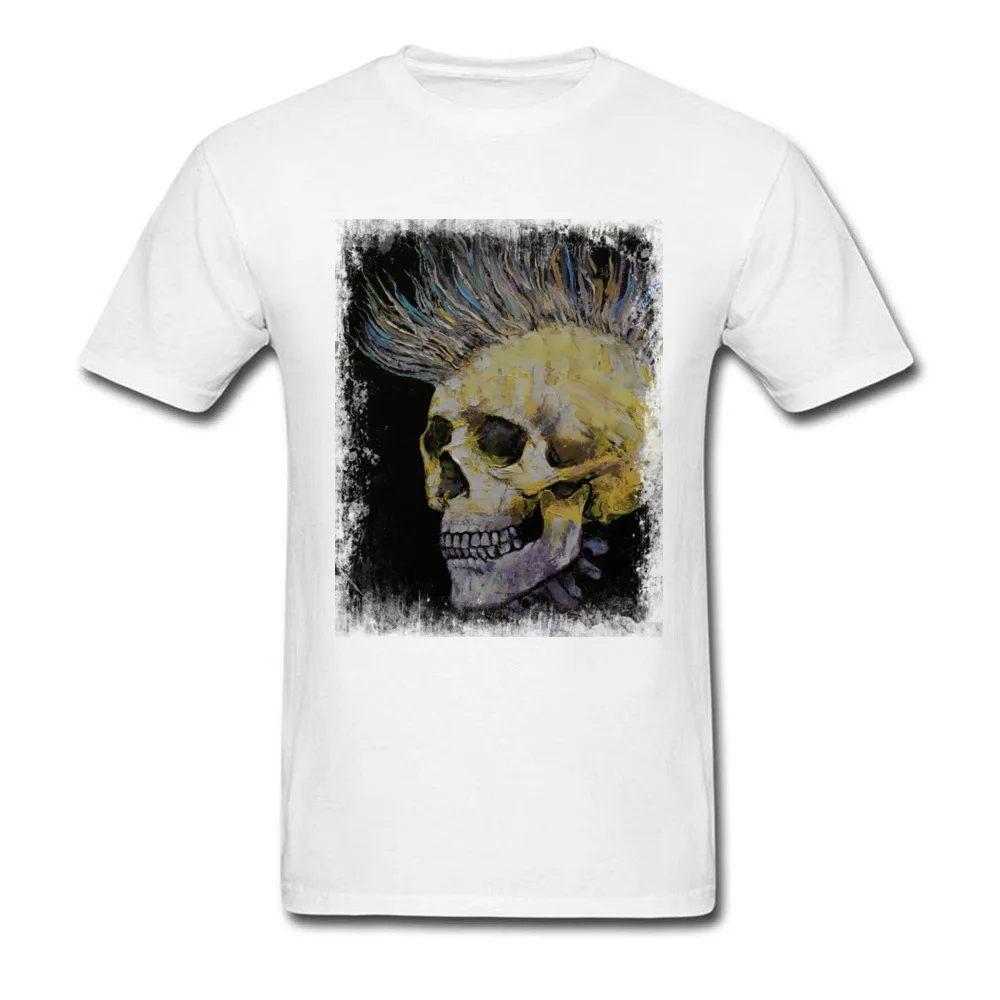 MOHAWK Tops Shirt New Arrival Round Neck Normal Short Sleeve 100% Cotton Men T-Shirt 3D Printed T Shirt Top Quality MOHAWK white