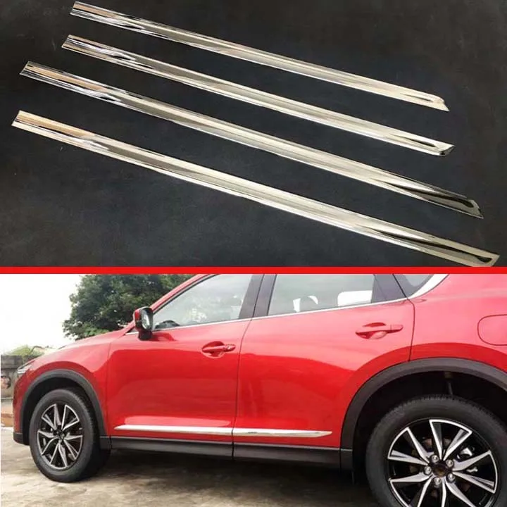 Для Mazda CX 5 CX5 2017 2018 ABS Хром Боковая дверь линия отделка корпуса акцент молдинг