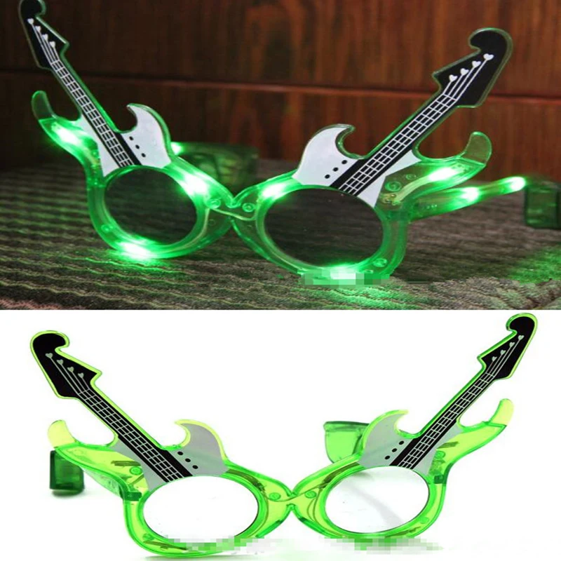 Светодиодный светильник для гитары, светящиеся очки, светящиеся очки, маска для глаз, бар, KTV Rave, вечерние принадлежности, свадебные украшения, Рождество