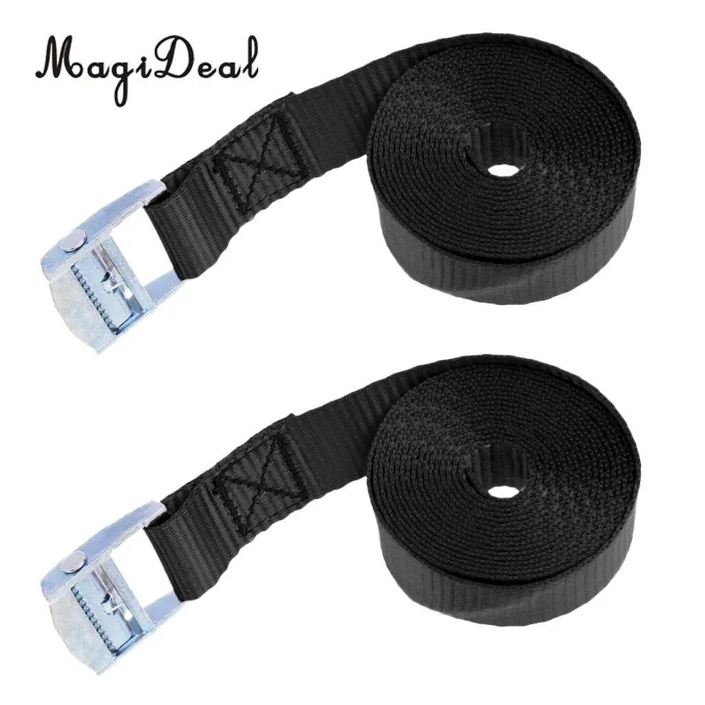 2Pcs 3.85m Cam Buckle Tie Down Straps Kayak Canoe Surfboard Roofrack Storage