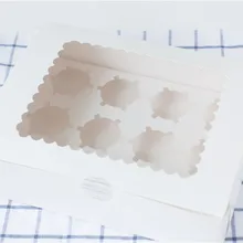 Пекарни посылка белая коробка для кексов 12 шт. кекс коробки Маффин, кекс коробки десерт подарочная упаковка партии выступает