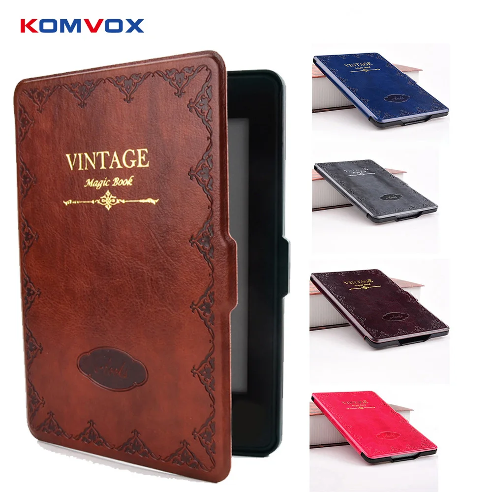 

Vintage Smart Leather Cover Case for Amazon Kindle Paperwhite 1 2 3 Magic E-Book Auto Sleep/ Wake up PU Leather Flip Cover Case