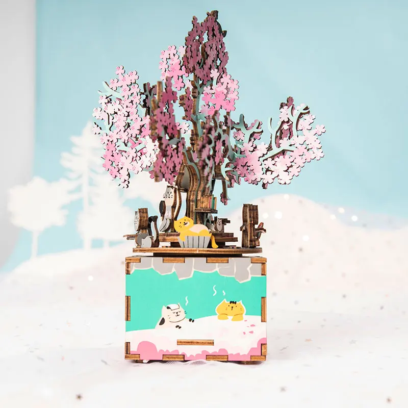 DIY caja de música de madera decoración miniatura figuras asamblea modelo Kits para niñas cumpleaños regalo AM409 DIY caja de música de madera decoración miniatura figuras asamblea modelo Kits para niñas cumpleaños regalo AM409