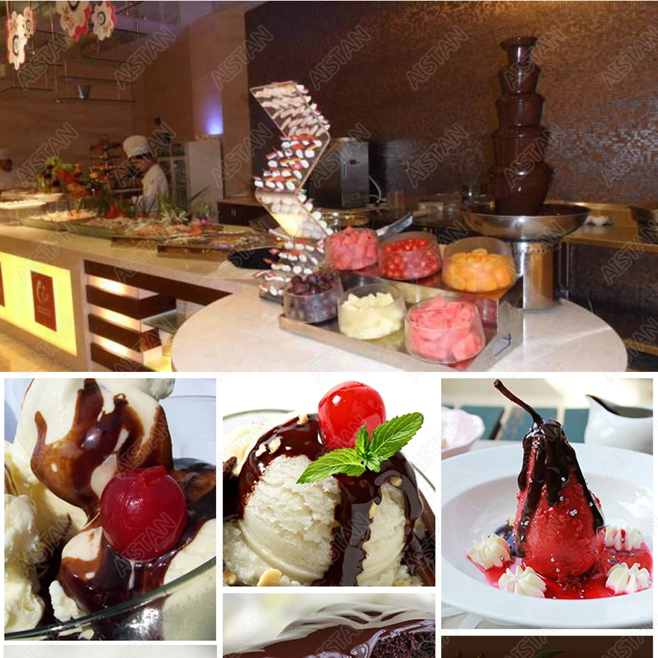 DH296 Electrical Chocolate Fountain Chocolate Melt Fondue waterfall Machine 4/5/6/7 Layers Hotel and Buffet Equipment