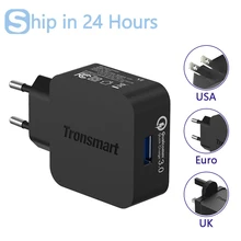 Tronsmart WC1T USB Charger Qualcomm Certified Quick Charge 3.0 QC3.0 USB Smart Charger for Xiaomi Samsung LG Phone EU/US/UK Type