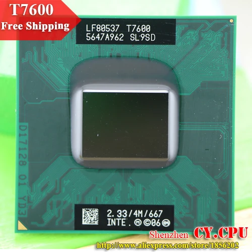 

Free Shipping intel CPU laptop Core 2 Duo T7600 CPU 4M Socket 479 Cache/2.33GHz/667/Dual-Core Laptop processor