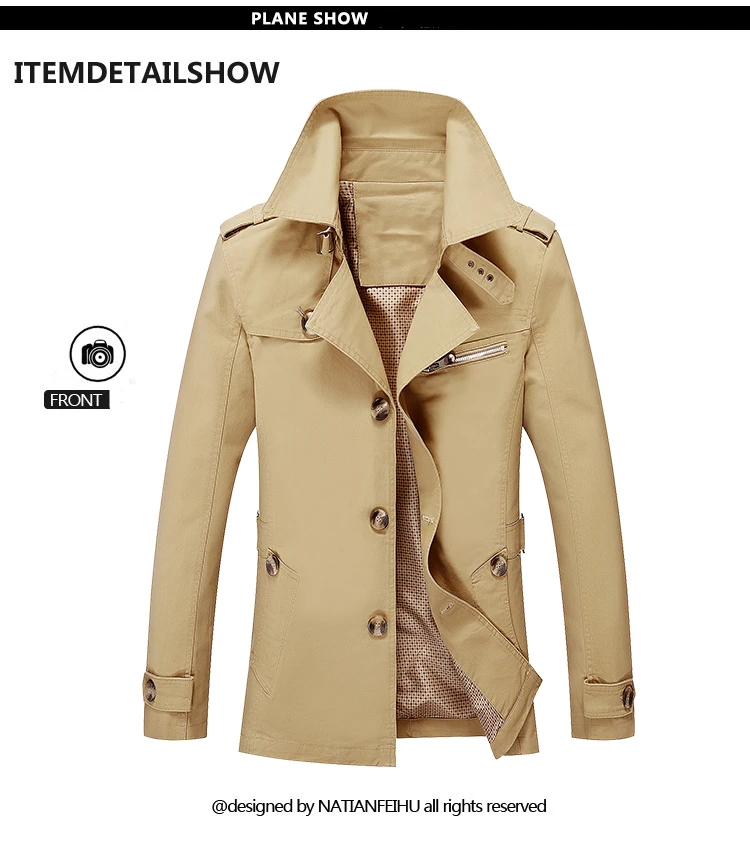 BOLUBAO Men Brand Trench Coats New Fashion Mens Slim Fit Solid Color Trench Jackets Male Casual Trench Coats