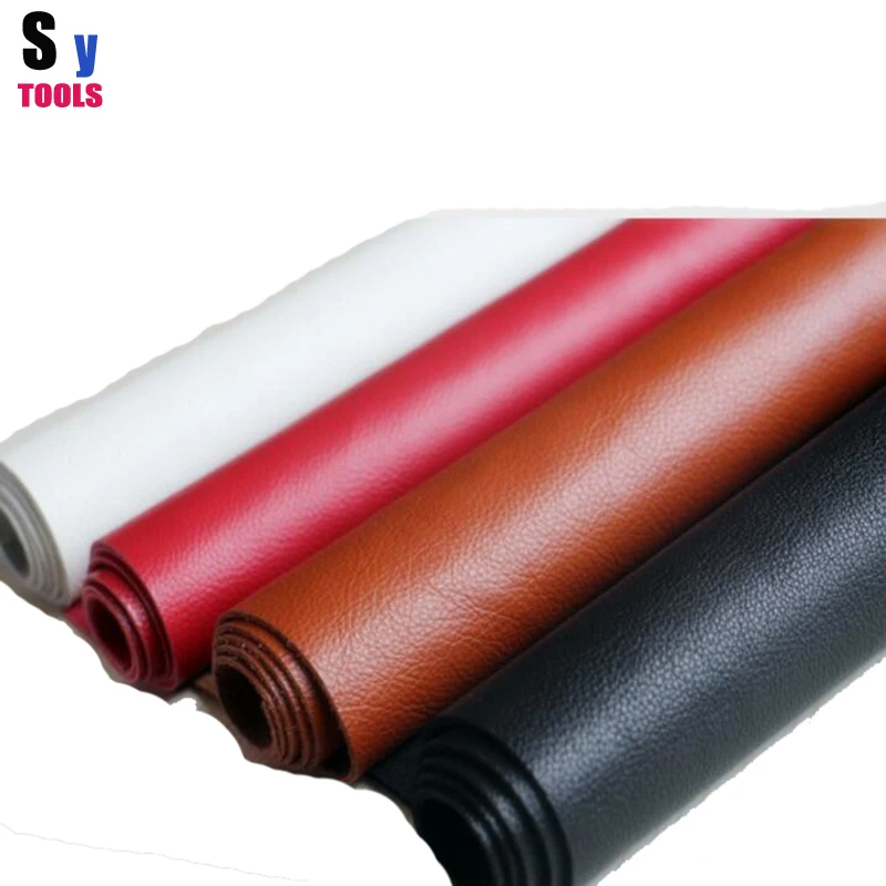 

100% New Multicolored Soft whole piece leather 50*50cm white/black/brown/red colors Litchi pattern