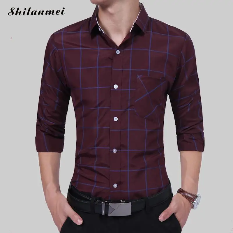 mens burgundy slim fit shirt