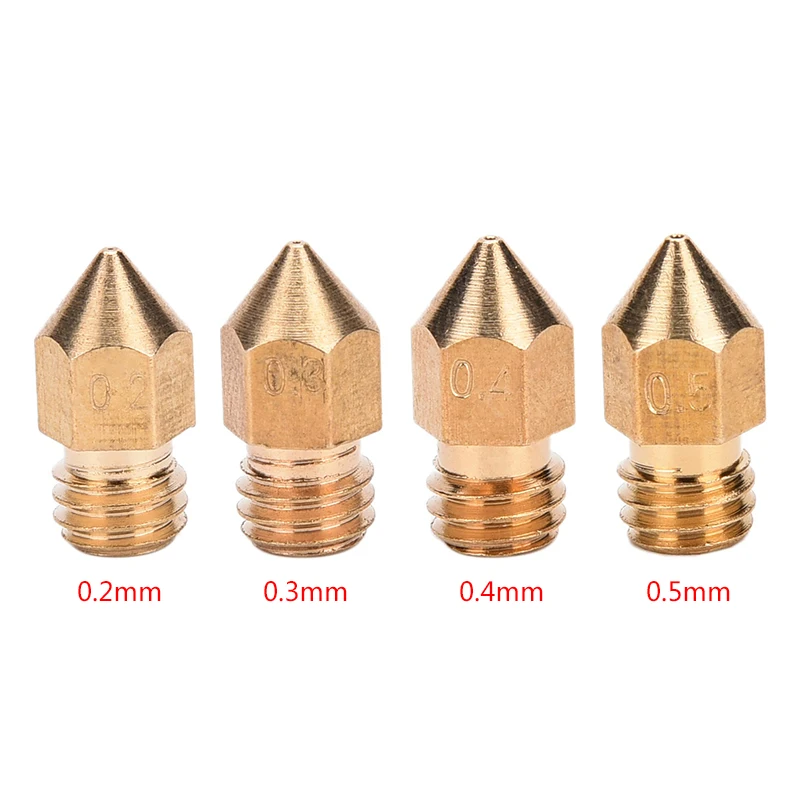 

0.2/0.3/0.4/0.5mm 3D Printer Brass Nozzle MK8 Extruder Threaded Print Head for 1.75/3mm ABS PLA Printer 3D Printers Parts