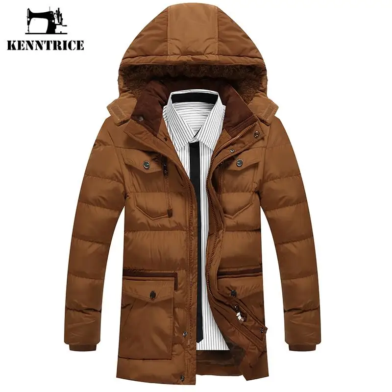 

Kenntrice Winter Cotton Padded Jacket Men's Causal Jacket Military Trench Long Parka Thicken Basic Coat Male Warm Winter Jacket