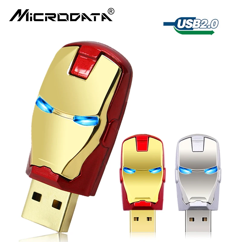 Мстители, Железный человек, светодиодная ручка, usb флеш-накопитель, 64 ГБ, 16 ГБ, 32 ГБ, 8 ГБ, флешка, карта памяти, флешки