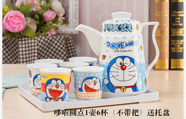 Doraemon, набор керамических чайников для красоты, кружка, кофейная чашка, портативный чайный горшок, набор чайников, чайный набор, чашка, чайник для воды, подарок, украшение дома