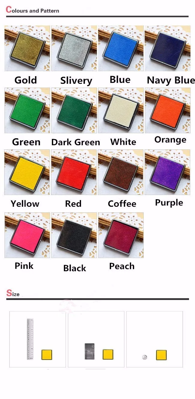 15 Colors Cute Inkpad Craft Oil Based DIY Ink Pads for Rubber Stamps Fabric Scrapbook Wedding Decor Fingerprint Stamp Pad