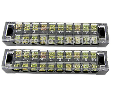 

Free Shipping 2 Pcs Dual Row Barrier Block Covered Screw Terminal Stipe 600V 15A