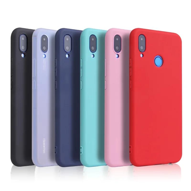 Чехол для Huawei P20 Pro P10 P9 P8 Lite 2017 Honor 9 Mate 10 P Smart Y9 2018 мягкий ТПУ карамельные однотонные