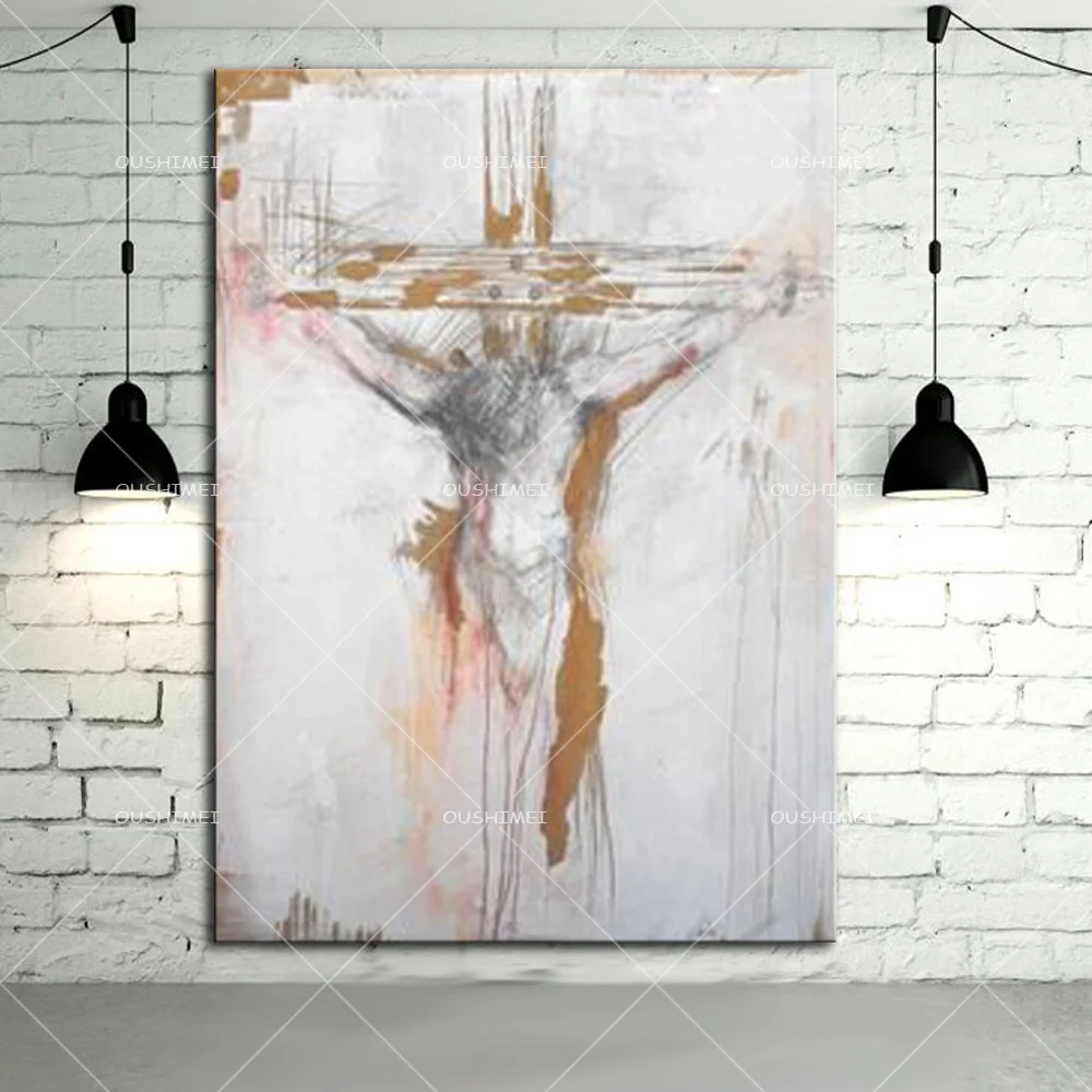 Hand painted Canvas Oil Painting Abstract Jesus Oil Paints For Wall