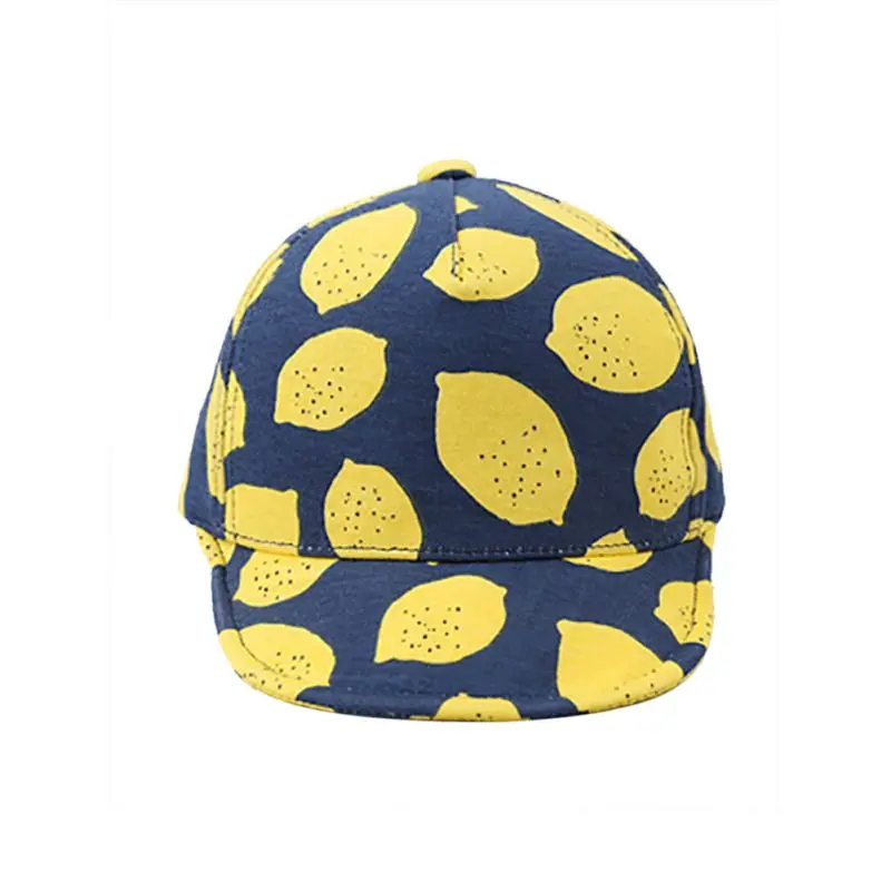 

Cute Lemon Printed Hats Cotton Baby Girls Boys Hat Summer Adjustable Soft Caps For 6-24 Months