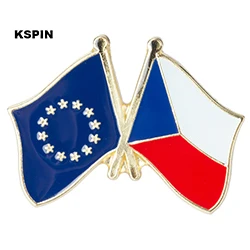 Европейский союз флаг дружбы значок на лацкане булавки брошь ювелирные изделия Rozet в значках милые булавки набор 100 шт - Цвет: XY0080