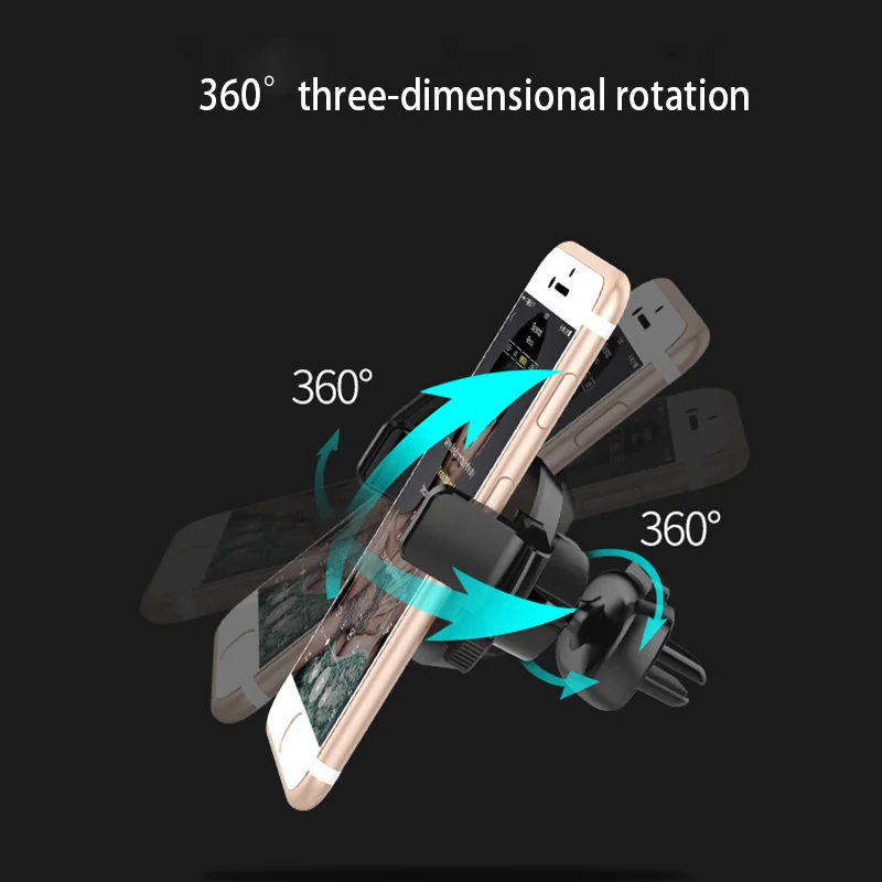 Leeioo Автомобильный держатель для телефона для iPhone X 10 8 7 с поворотом на 360 градусов, поддержка мобильного вентиляционного отверстия, автомобильный держатель, автомобильная подставка для телефона в автомобиле