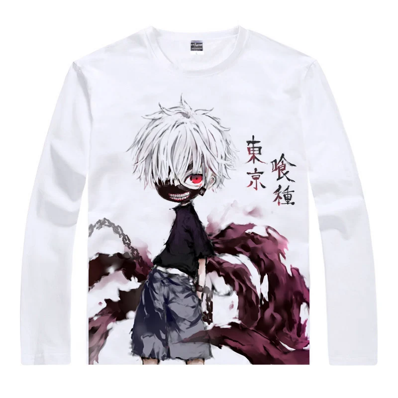 COOLPRINT Кен Kaneki футболка Для мужчин Хейз Сасаки футболка Токио Упырь с длинным рукавом футболки бойфренд подарок Повседневная футболка Винтаж - Цвет: Style 19