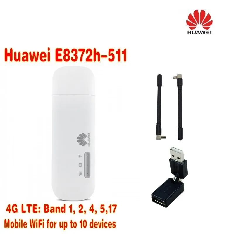 (+ 2 шт. антенны и 360 градусов вращения USB) huawei E8372h-511 LTE FDD МИФИ модем stick