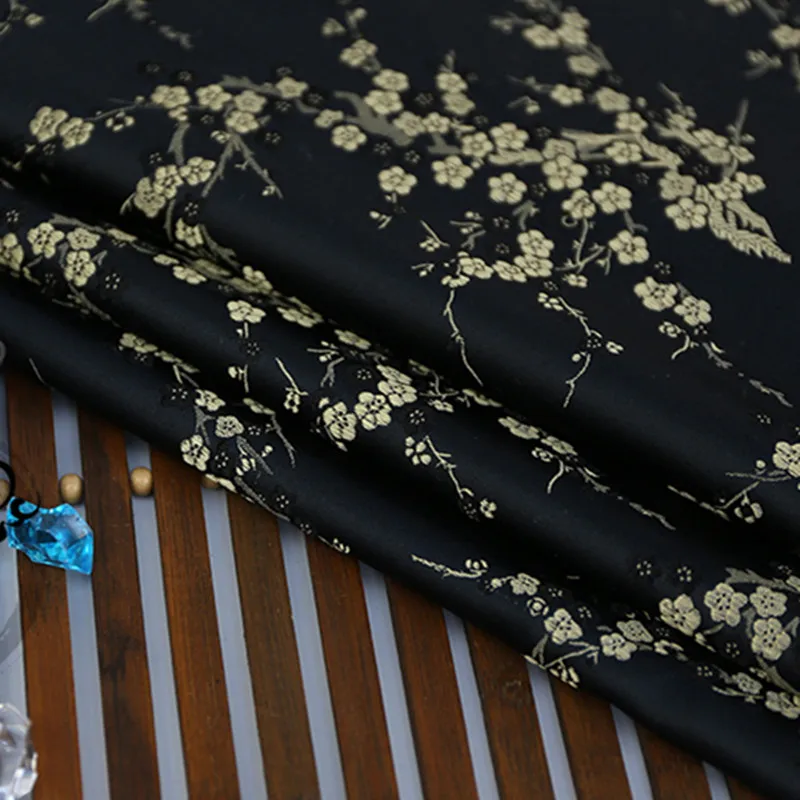 

gold flower diy fabric imitate silk Brocade Fabric Damask Jacquard Upholstery Furnishing patchwork fabric sewing tissue 75*50cm