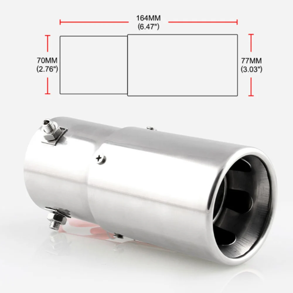 Универсальный автомобиль 70 мм хвост горло красный светодиод огнедышащий выхлопная труба из нержавеющей стали мотоцикл глушитель выхлопная труба