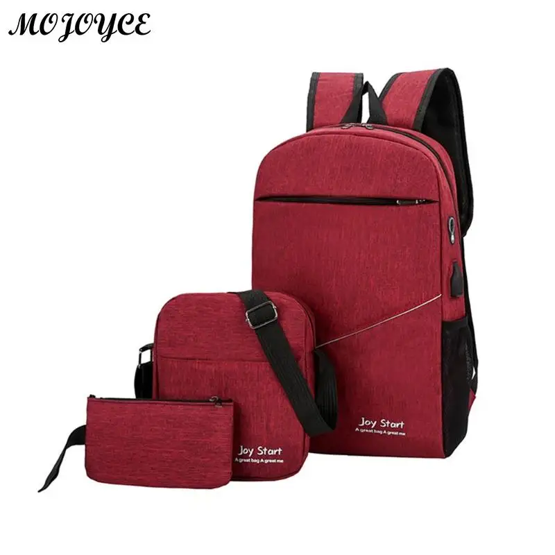 3 шт./компл. мужские рюкзаки унисекс дорожная нейлоновая сумка рюкзак для подростков школьные сумки Клатчи Для мужчин Для женщин Mochila Feminina Mujer - Цвет: Красный