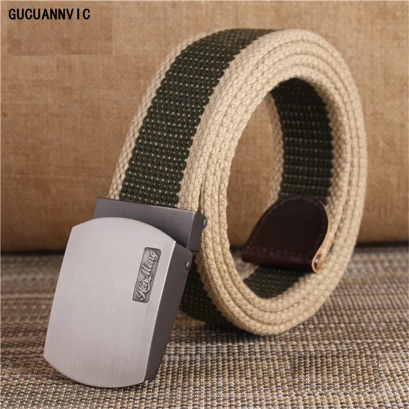

Personality Tactical belt mental automatic buckle men belt Stretchable Fabric Knitted canvas belt for men casual leather