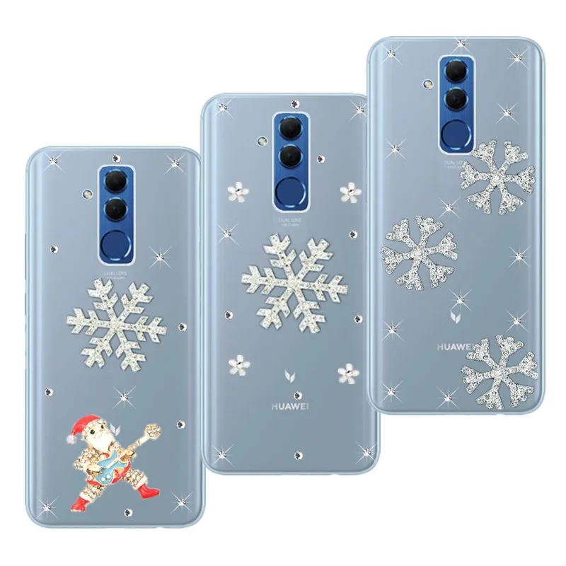 Mate 20 lite Рождественский подарок чехол для Huawei y9 y6 y7 y5 prime 2018 pro y3 2017 p9 Мини Алмазный